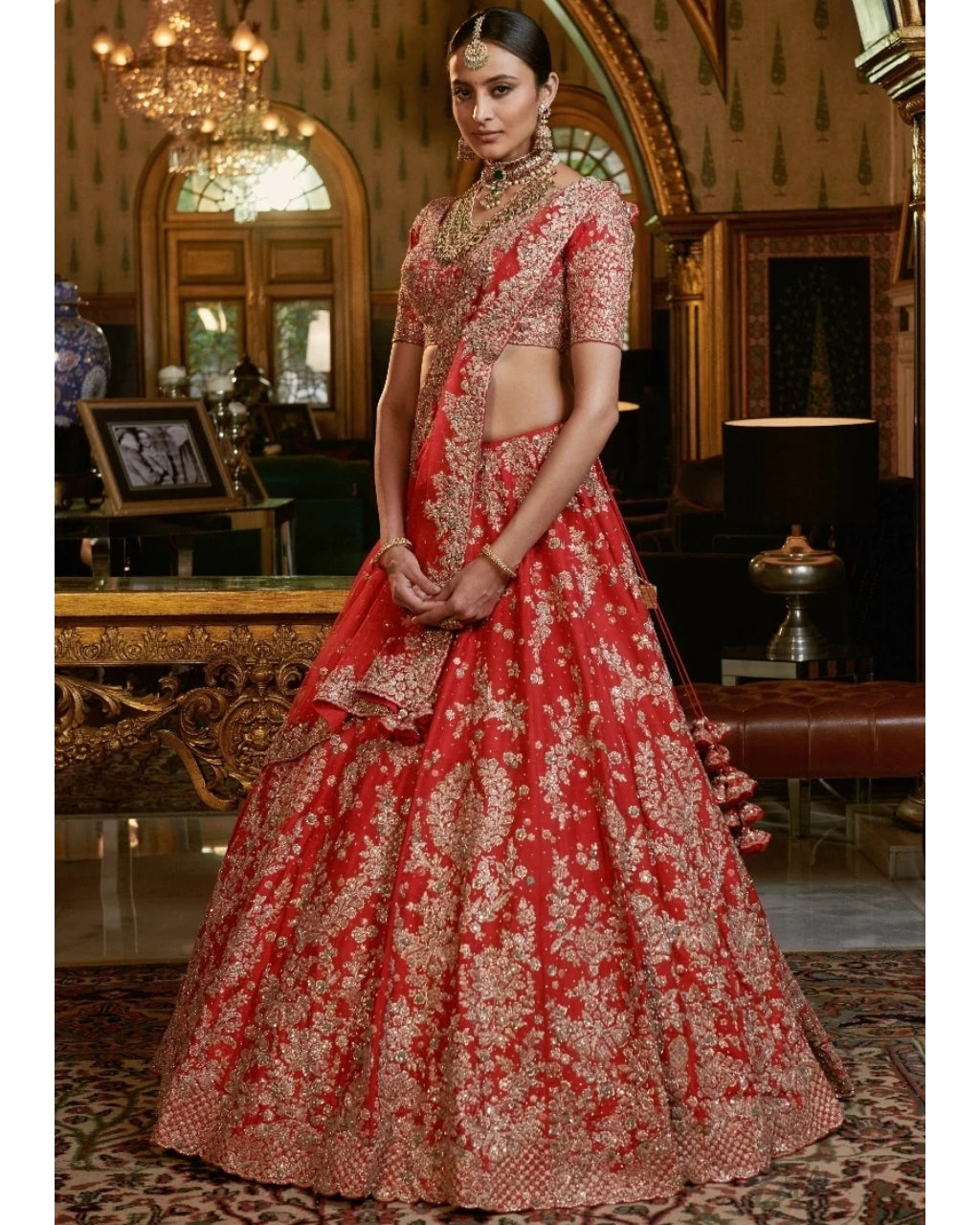 Buy Red Bridal Lehenga Choli Online in Dubai | SALWAR MAHAL
