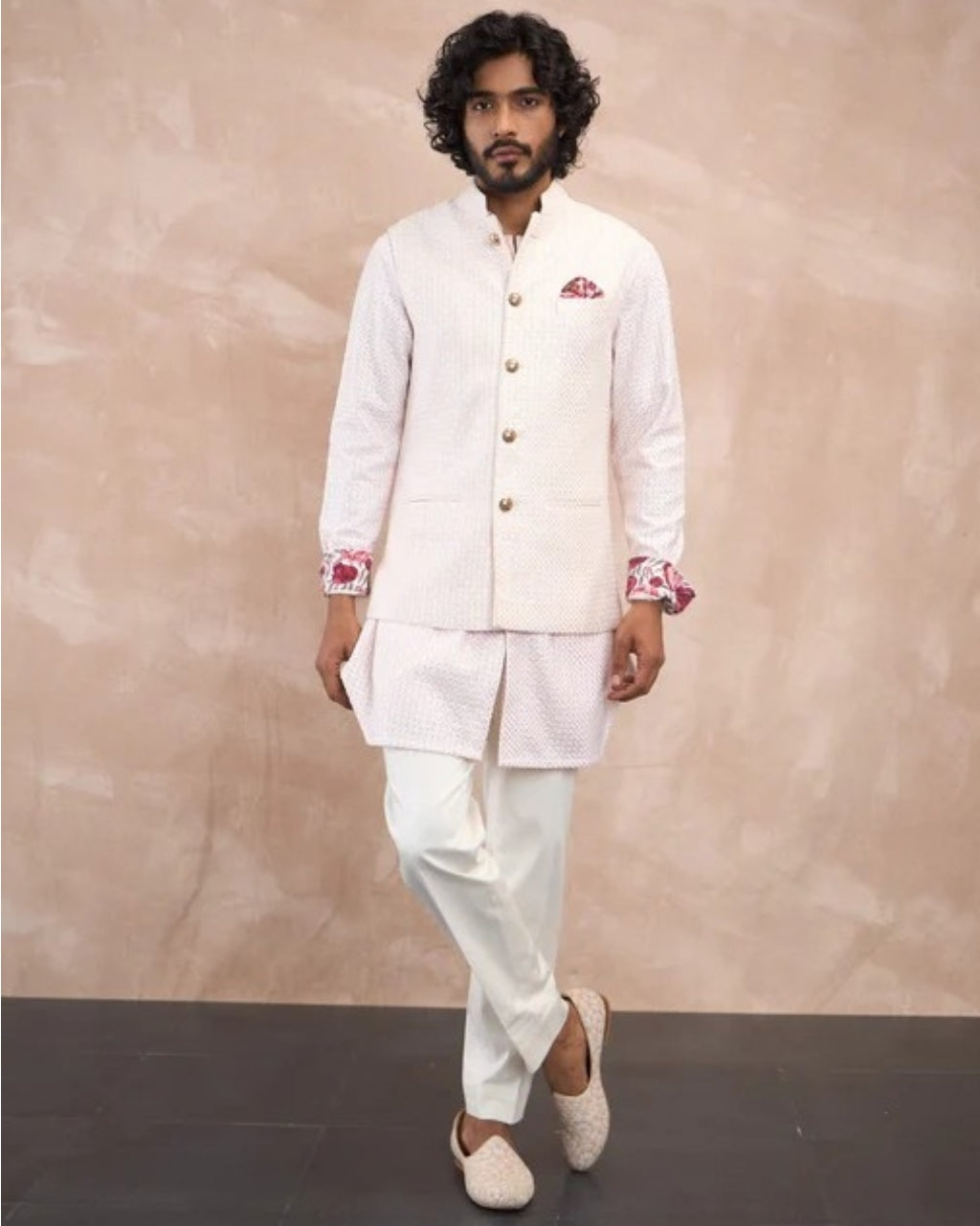 Powder Pink Inara Foe & Sb Kurta Set