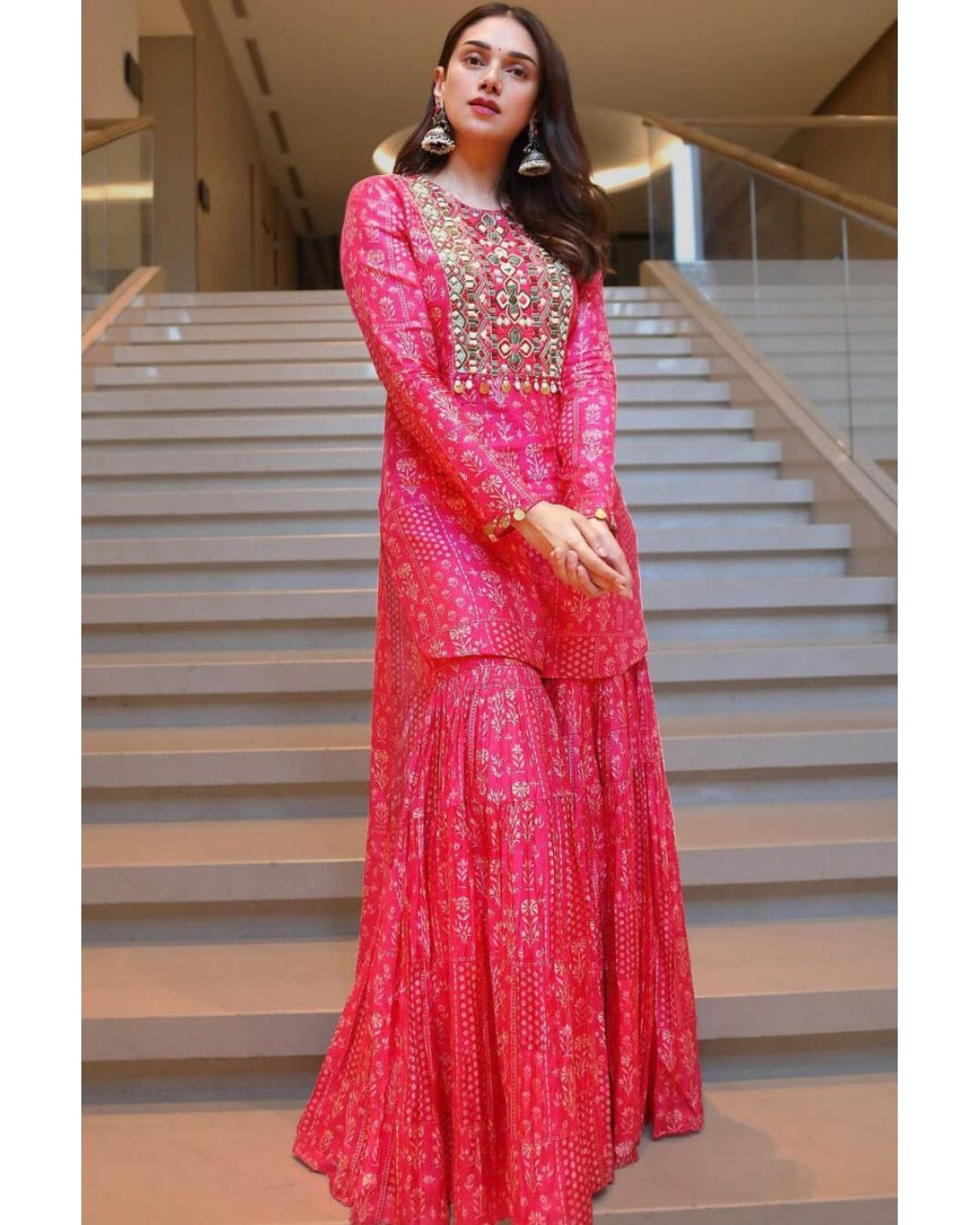 Pink Sharara Set