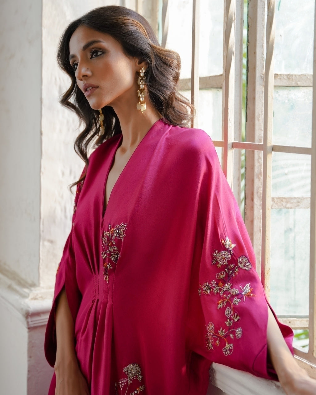 Pink Athina Embroidered Kaftan