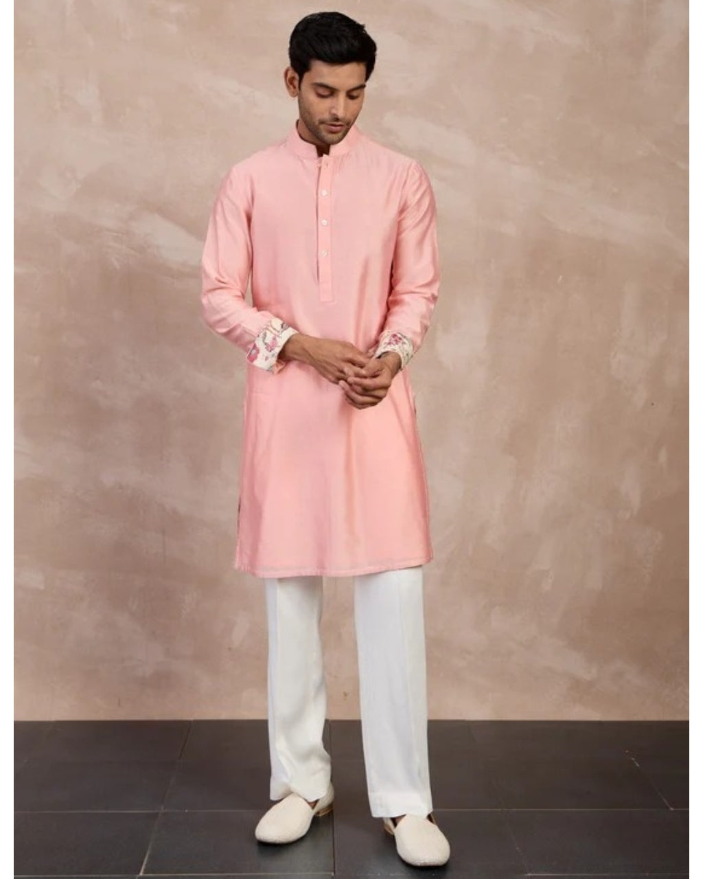 Cotton Candy Plain Chanderi Straight Kurta Set