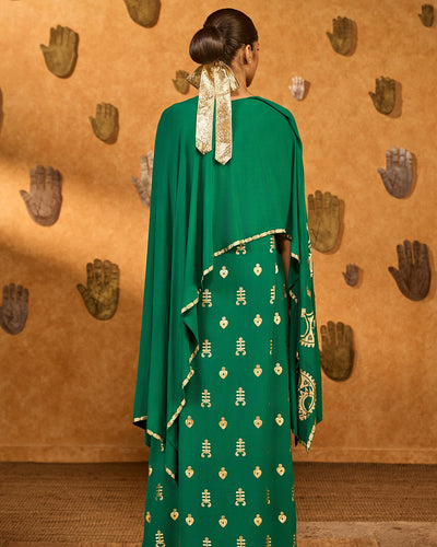 Green Lunar Crown Kaftan