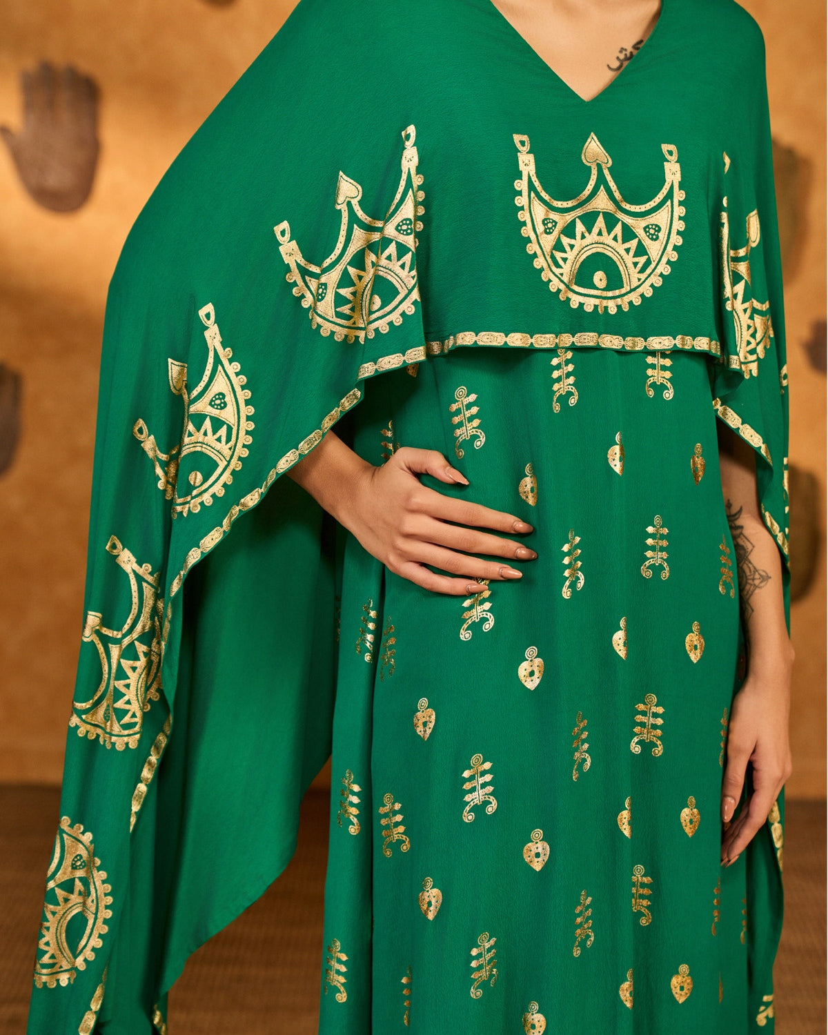 Green Lunar Crown Kaftan