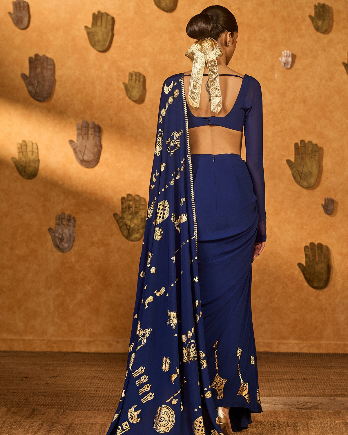 Sapphire Folkstone Draped Sari