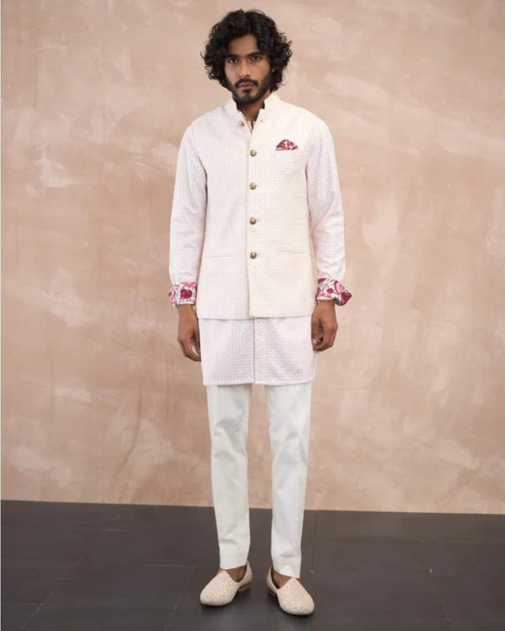 Powder Pink Inara Foe & Sb Kurta Set