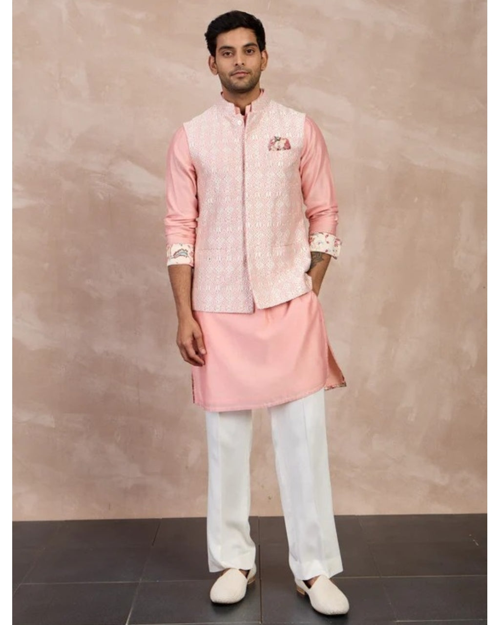 Cotton Candy Plain Chanderi Straight Kurta Set