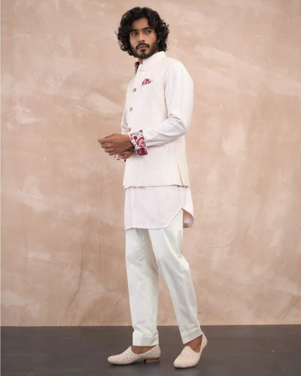 Powder Pink Inara Foe & Sb Kurta Set