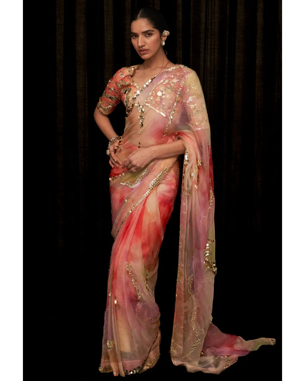 Kashmala Draped Sari Set
