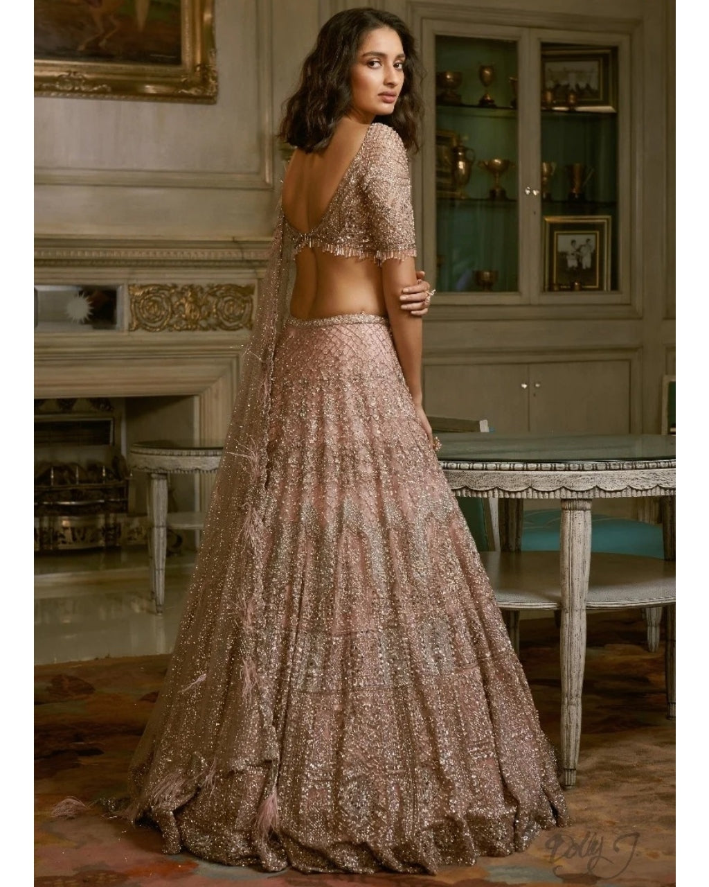 Nikolina Shimmer Tulle Bridal Lehenga Set