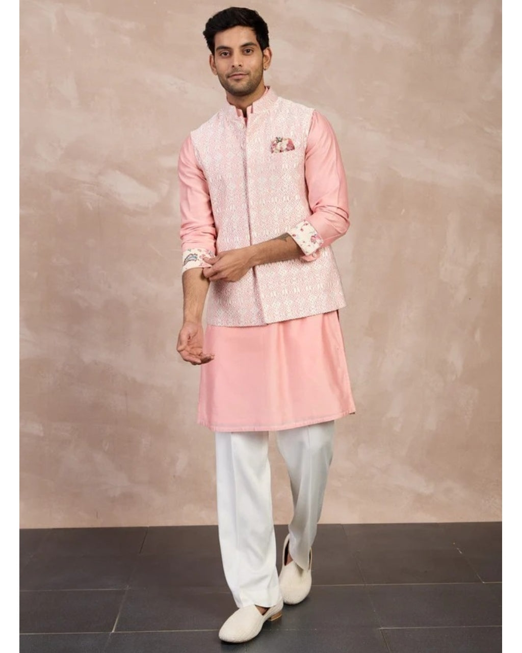 Cotton Candy Plain Chanderi Straight Kurta Set