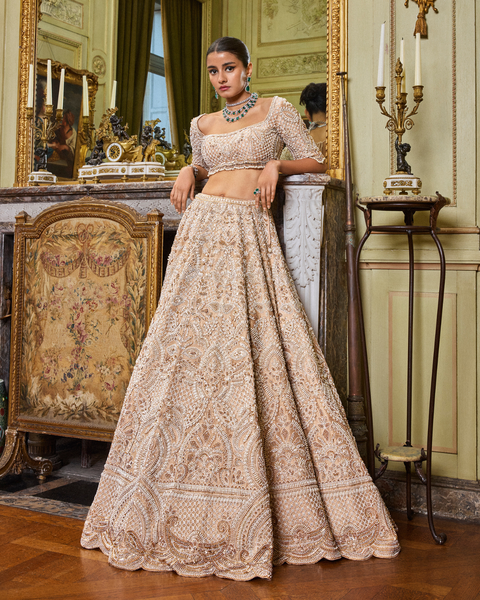 Sequin Embroidered Blouse Lehenga Set