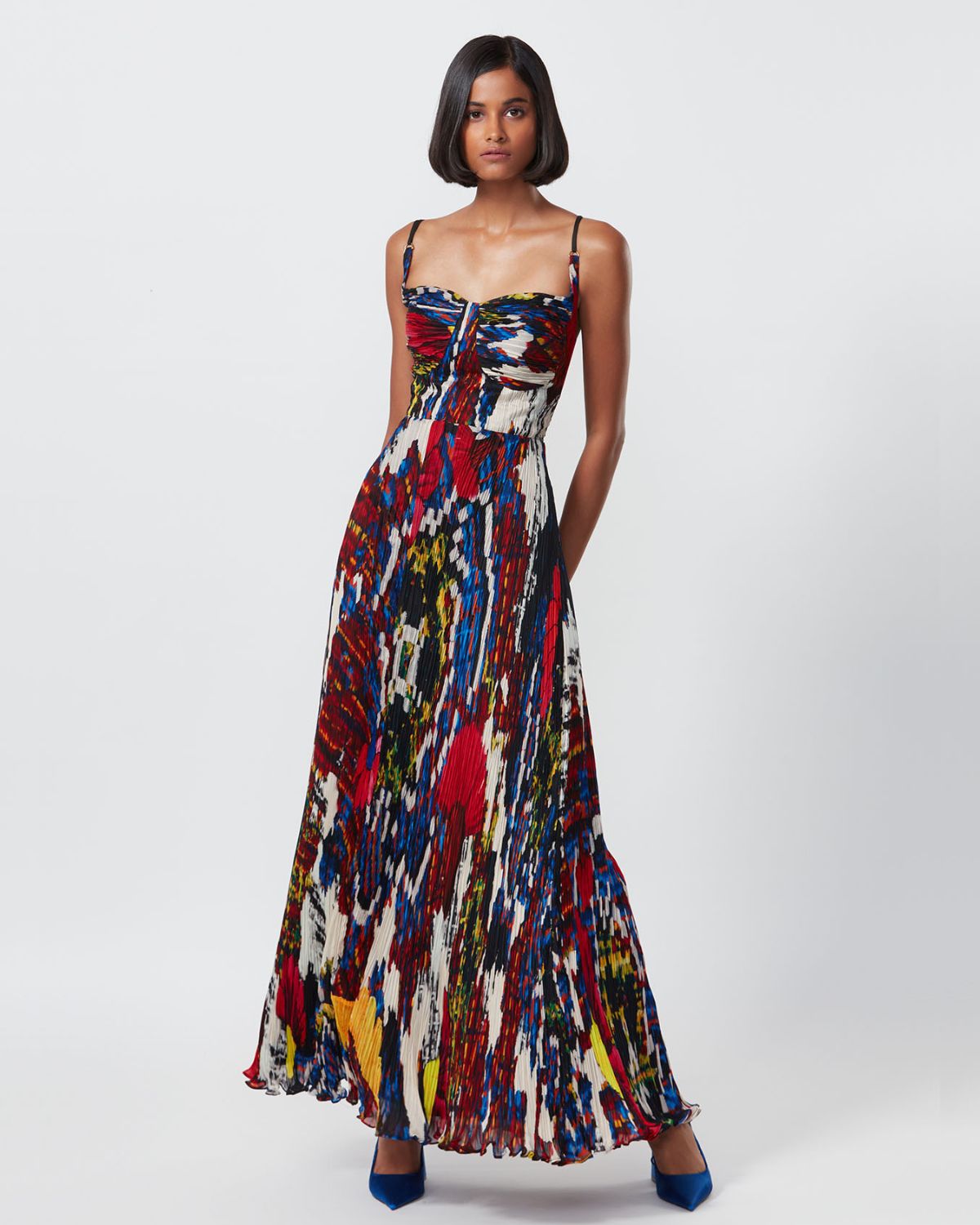 Multi-Colored Floral Printed Maxi Dress
