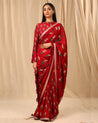 Red Spring Blossom Sari Set
