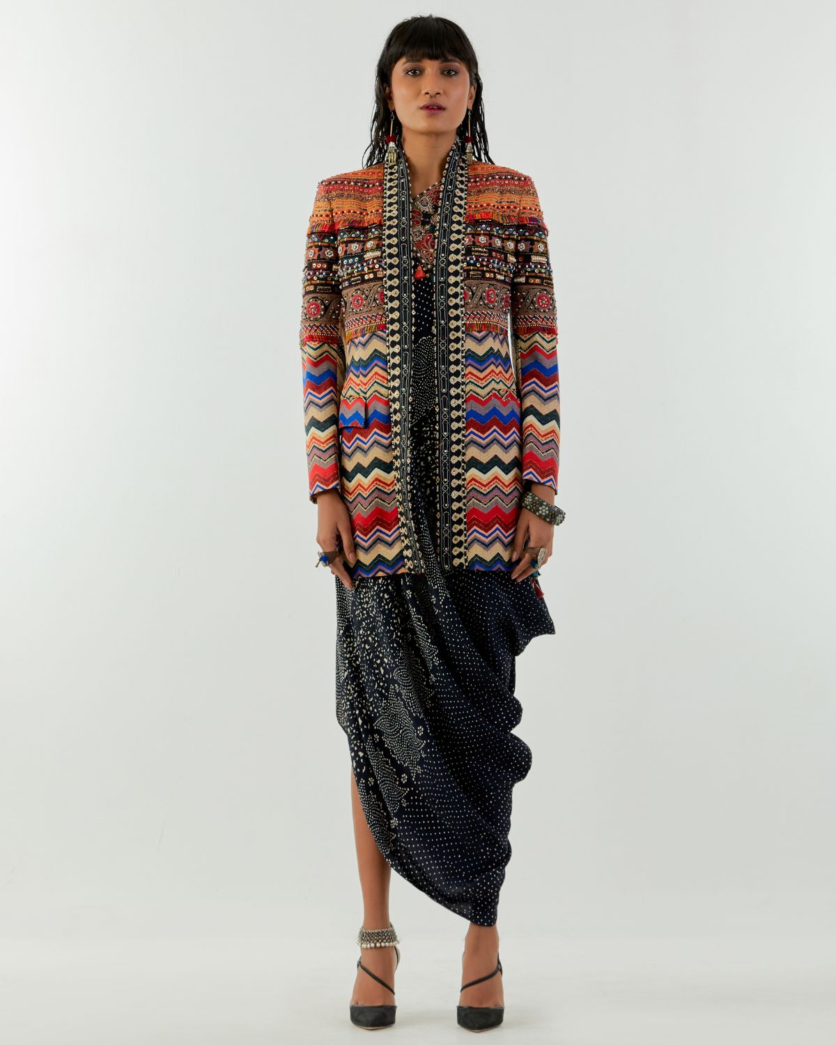 Multi-Colored Embroidered & Printed Jacket