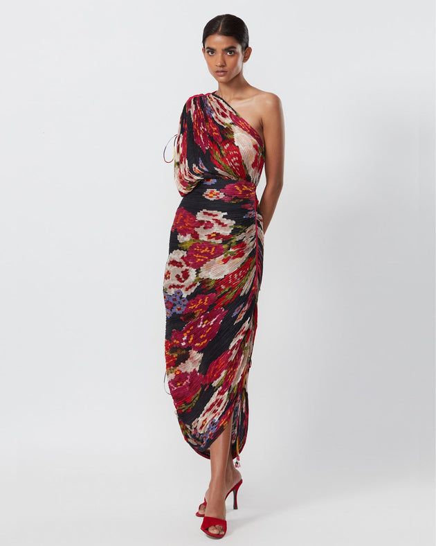 Multi-Colored Floral Printed Sari Dress | Saaksha & Kinni