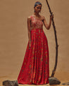 One Shoulder Printed Maxi Dress by Drishti & Zahabia