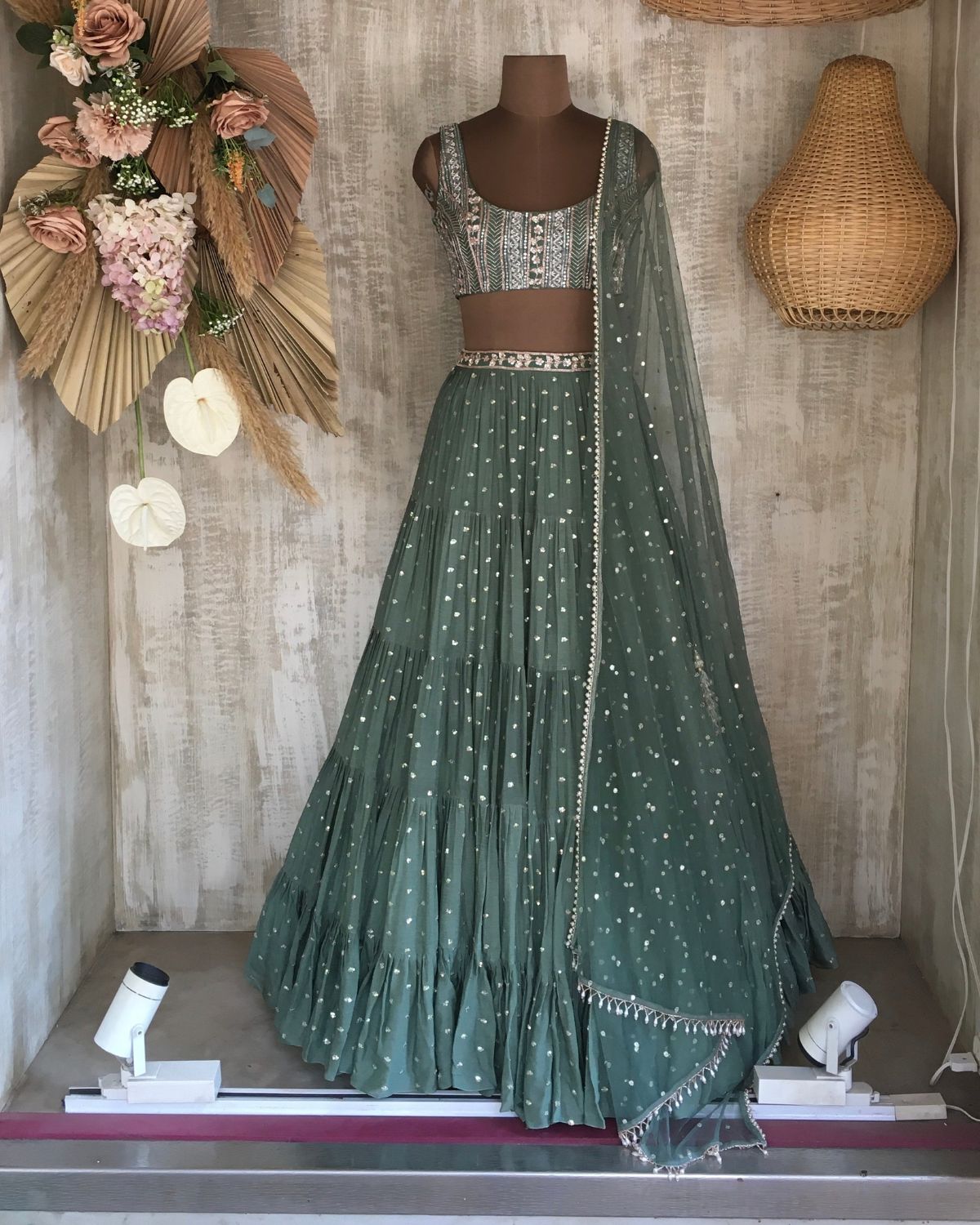 Green Jade Lehenga Set