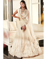 Ivory Organza Floral Embroidered Lehenga by Ridhi Mehra at KYNAH