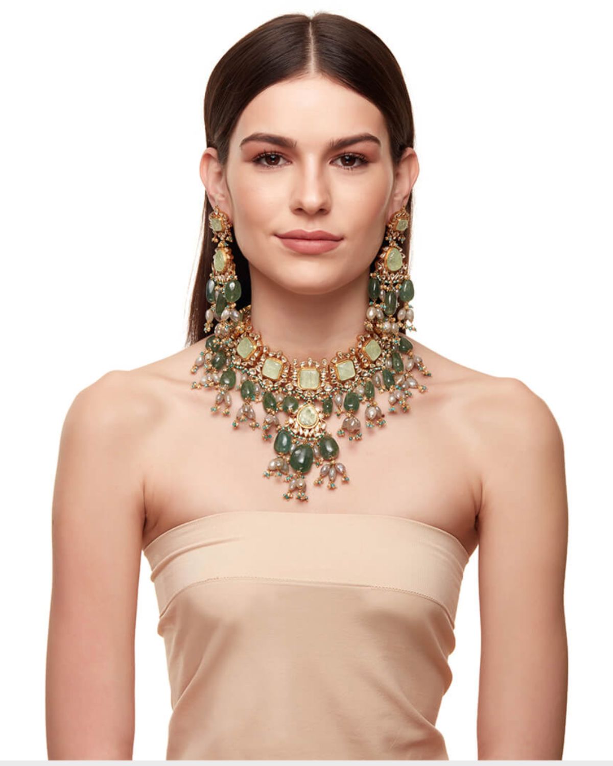 Russian Green Necklace Set by RaAbta by Rahul