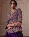 Purple Jacket Lehenga Set by Mrunalini Rao