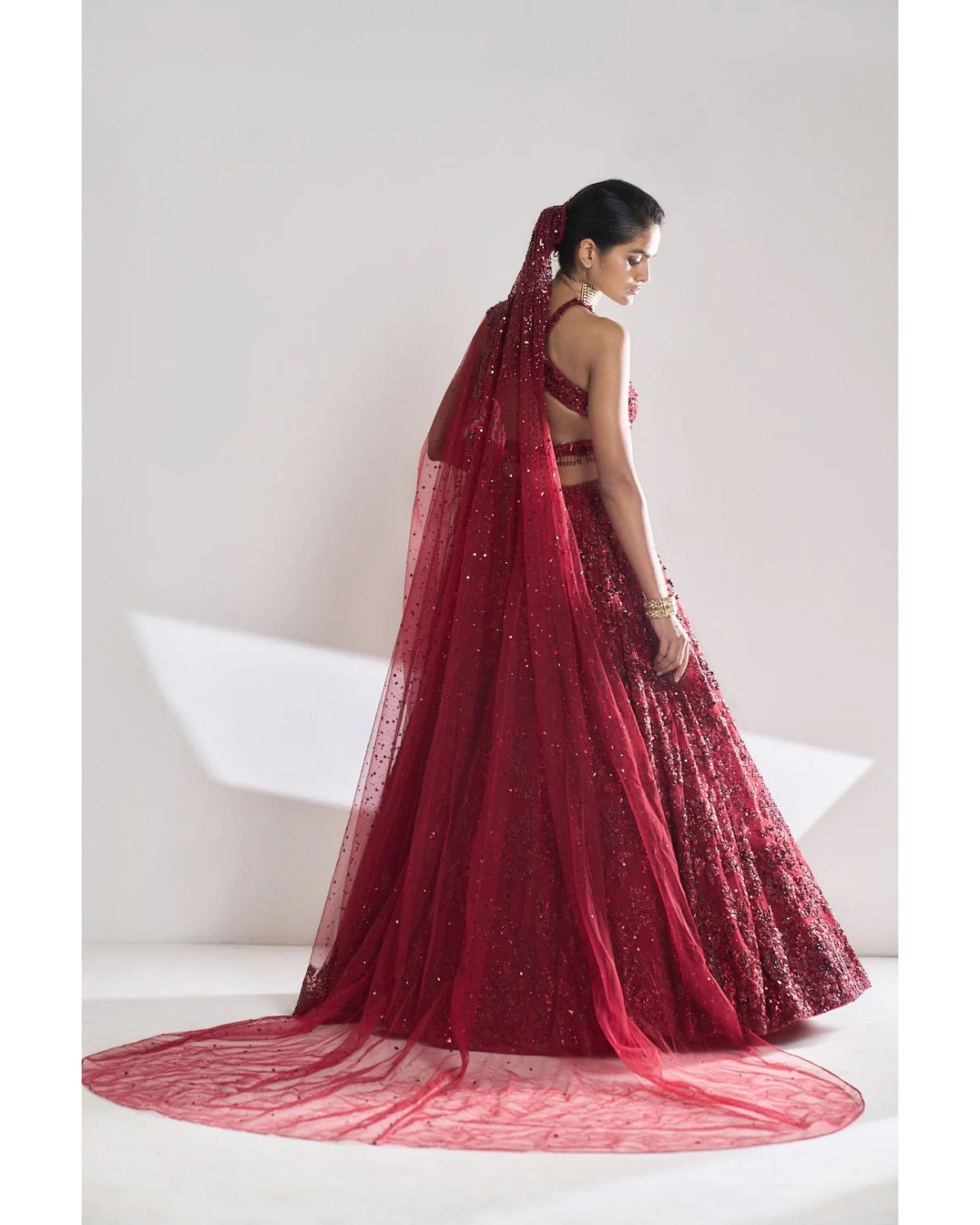 Buy Party Wear Red Net Sequins Work Lehenga Choli Online From Surat  Wholesale Shop.