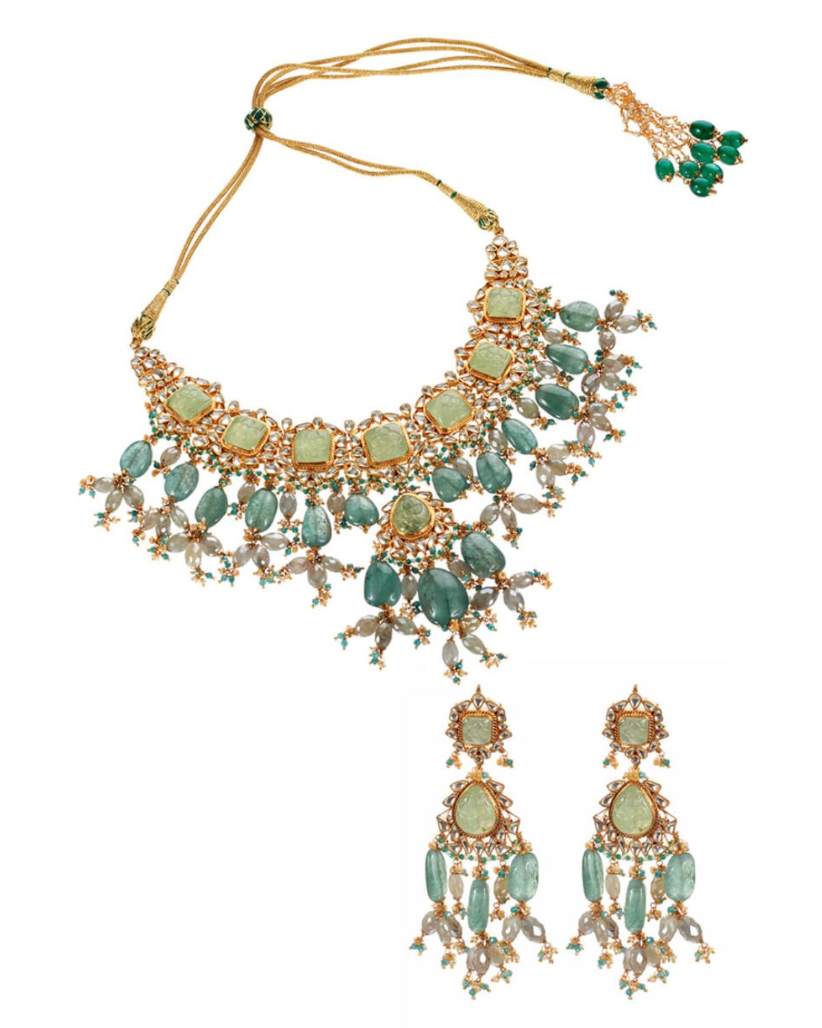 Russian Green Necklace Set by RaAbta by Rahul