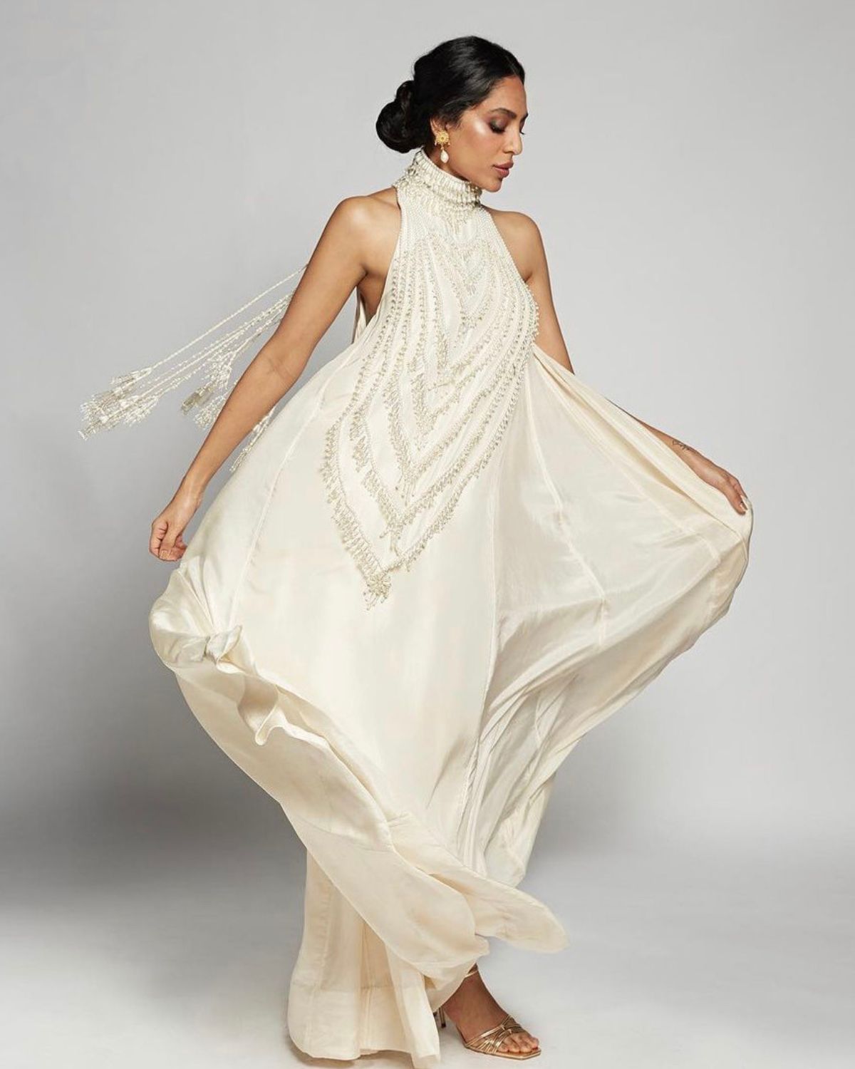 White Embroidered Gown