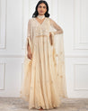 Ivory Beaded and Sequins Embroidered Kaftan by KYNAH
