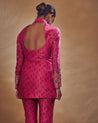 Fuchsia Printed Tunic & Pants Set by Drishti & Zahabia