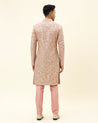  Old Rose Self Embroidered Sherwani With Pants by SVA
