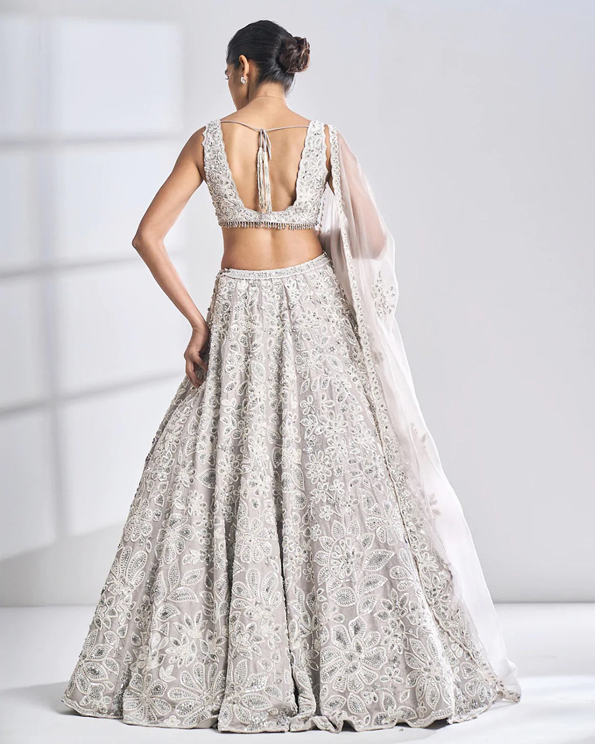 Grey Pearl Lehenga Set | Seema Gujral