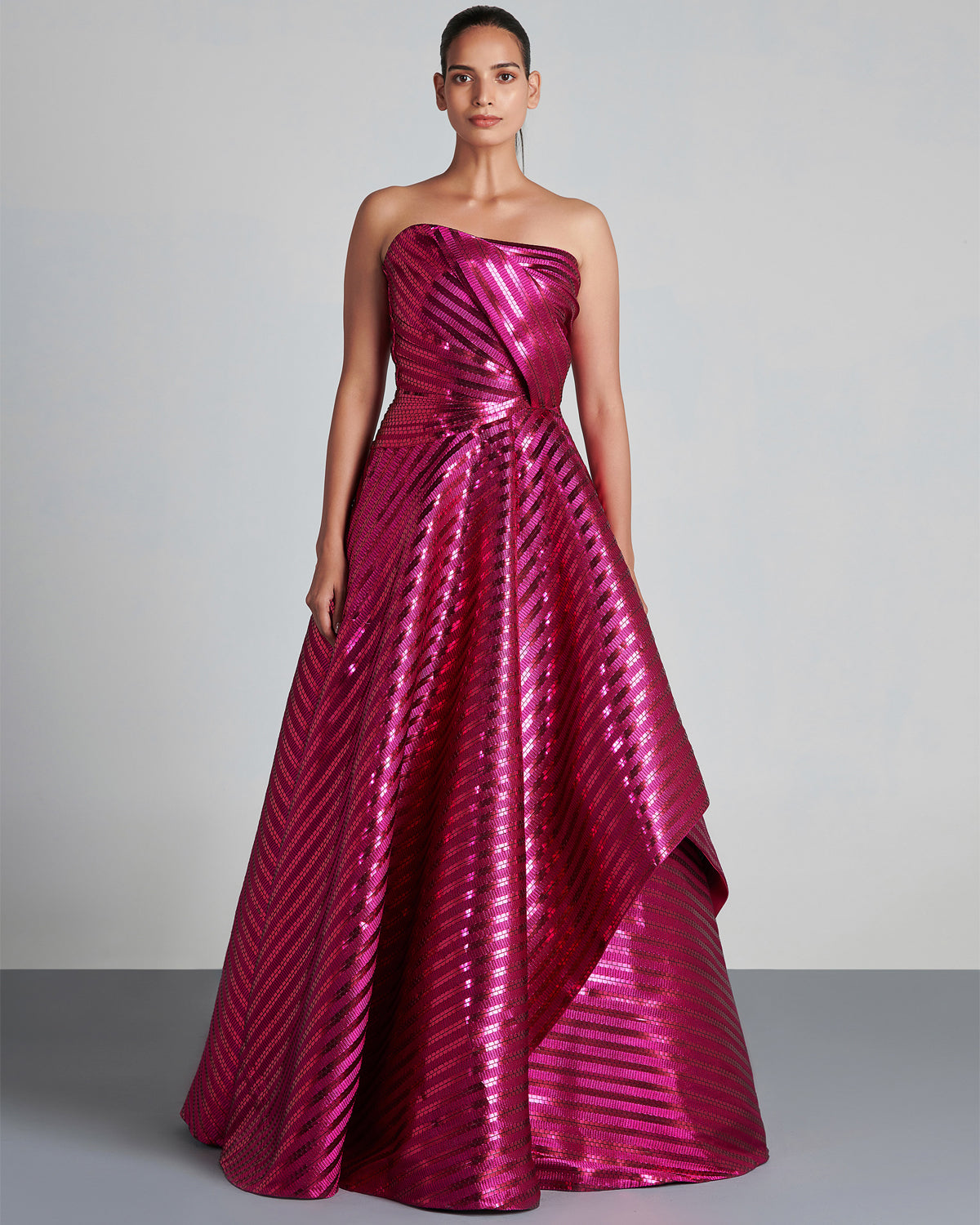 Fuchsia Hand Woven Structured Gown