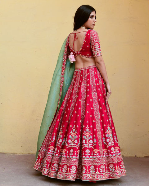 Mustard Yellow Jacquard Lehenga Set Design by Chamee and Palak at Pernia's  Pop Up Shop 2024