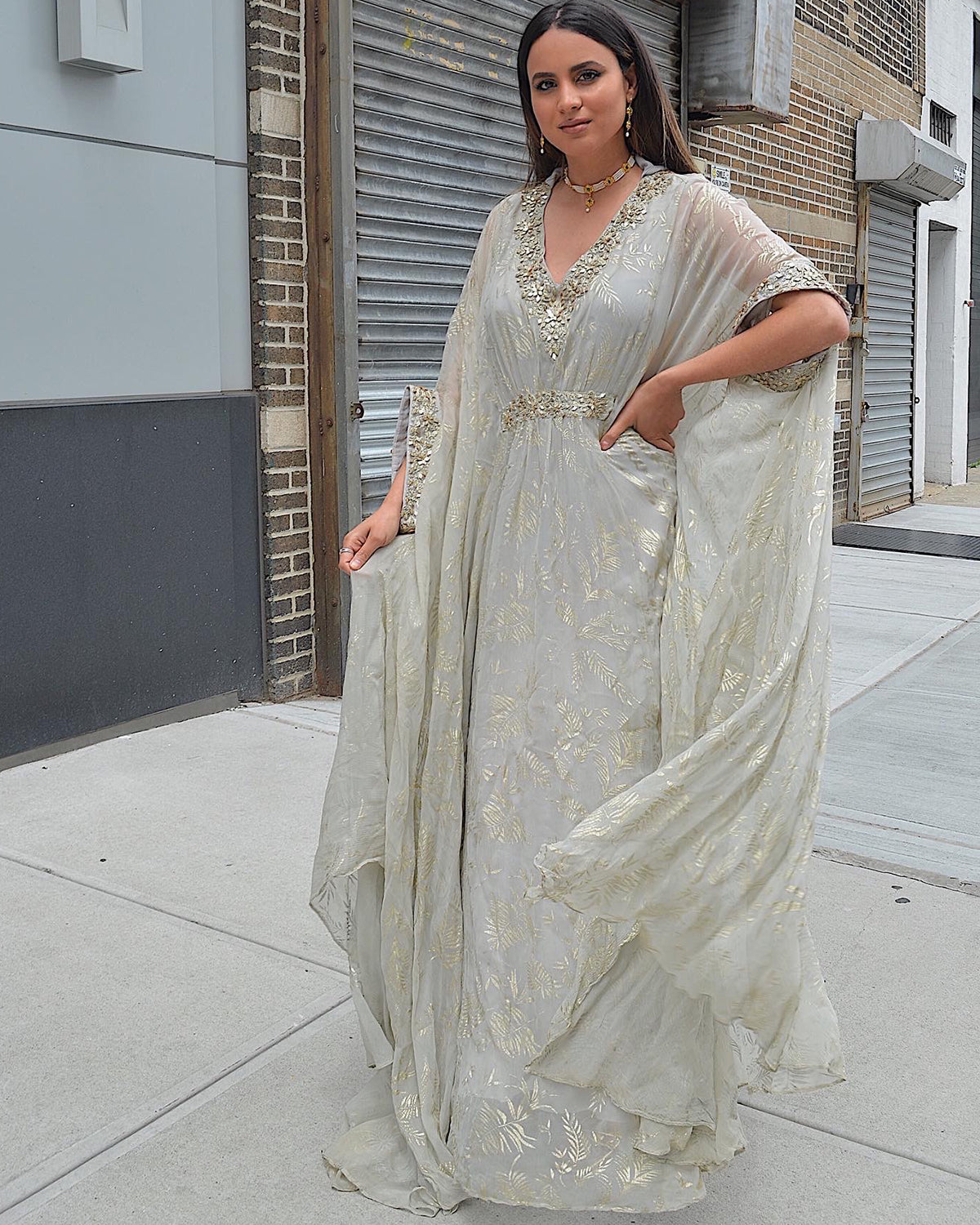 Gray and Gold kaftan