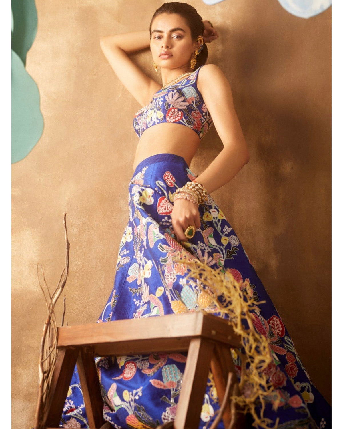 Electric Blue Pastiche Lehenga Set