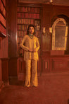 Mustard Yellow Organza Embroidered Co-Ord Set | Ridhima Bhasin
