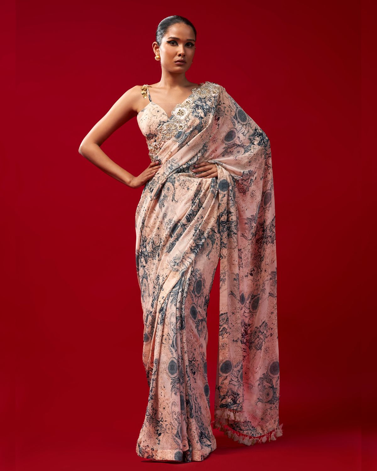 Blossom Sari Set by Bhumika Sharma
