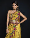 Shilpa Shetty One Shoulder Dhoti Outfit