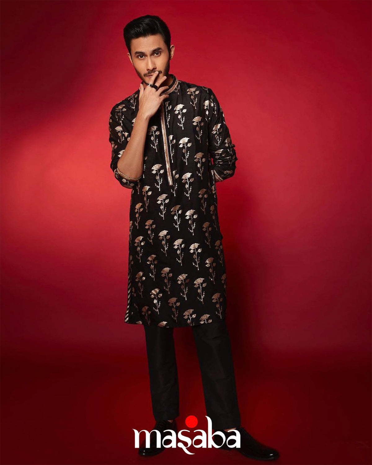 Black Periwinkle Kurta